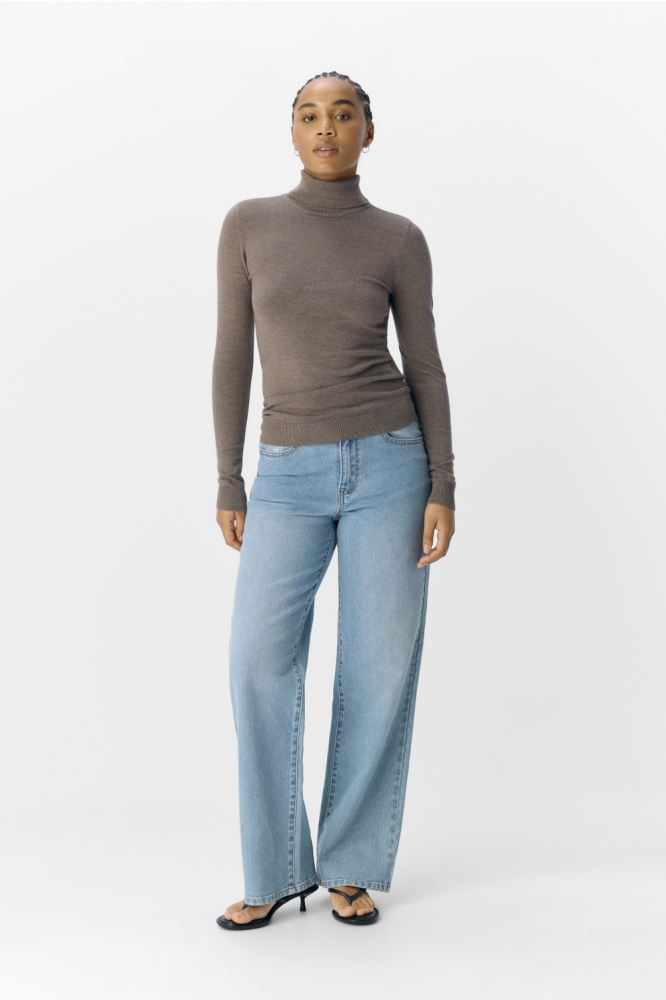 OBJTHESS L/S ROLLNECK KNIT PULLOVER 23033228 MOREL/MELANGE